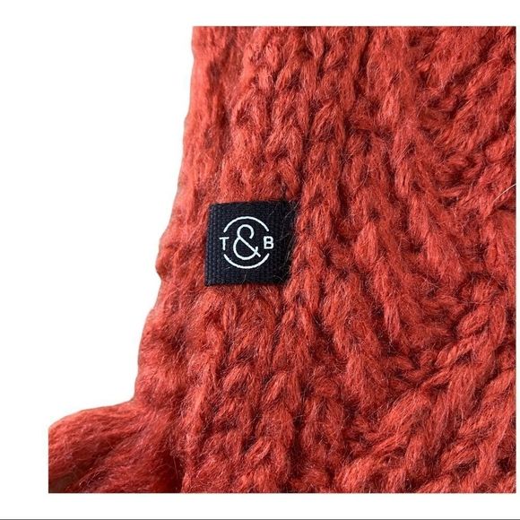 Treasure & Bond Fringe Stitch Scarf rust BNWT - Picture 3 of 5